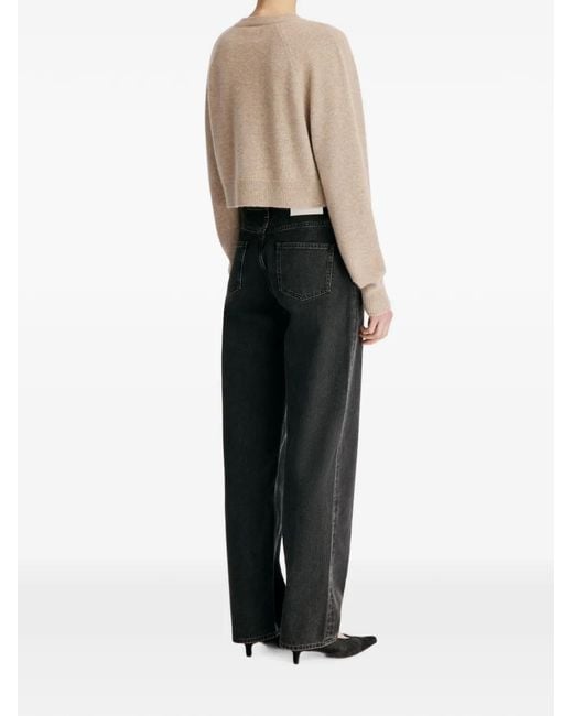 Loulou de Saison Natural Heike Raglan-Sleeve Cropped Cardigan