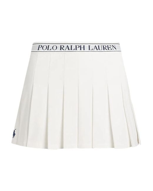 Polo Ralph Lauren White Air Tech Pleat Skirt