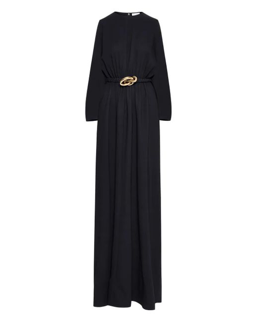 Robe Georgette À Coupe Longue Oscar de la Renta en coloris Black