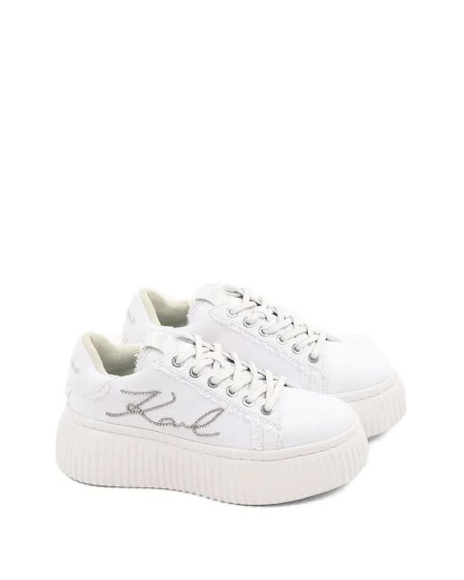 Karl Lagerfeld White Kreeper Sneakers