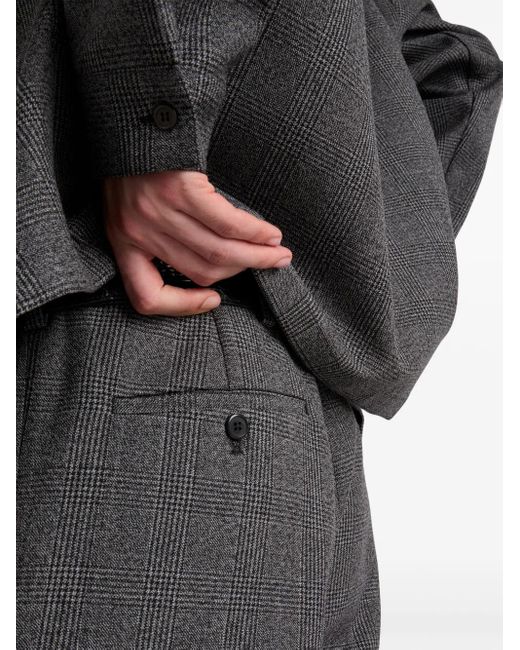 Prada Gray Houndstooth Wool Trousers for men