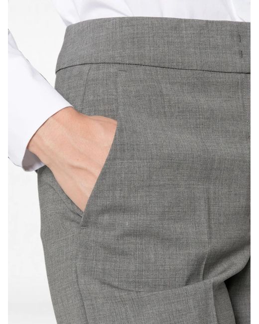 Peserico Gray Pressed-Crease Turned-Up Trousers