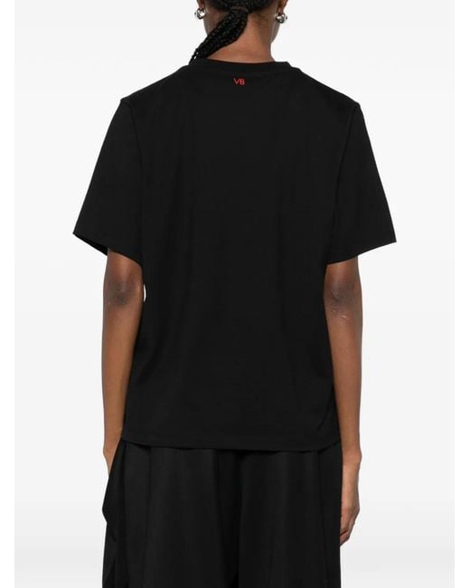 Victoria Beckham Black Cotton T-Shirt