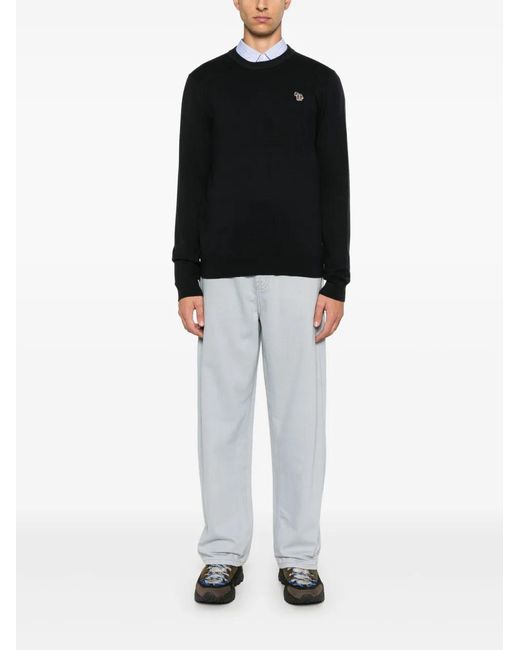 Paul Smith Black Zebra-Patch Sweater for men