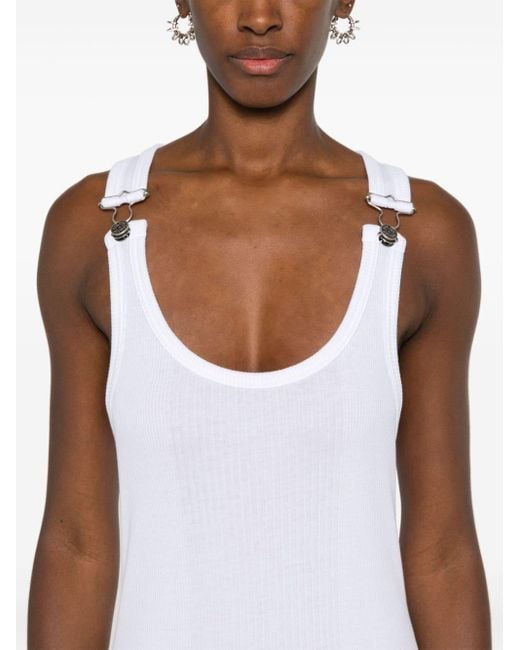 Chunky-ribbed maxi dress Jean Paul Gaultier de color White
