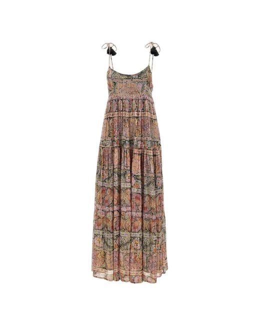 Rixo White Kamilah Paisley-Print Tiered Dress