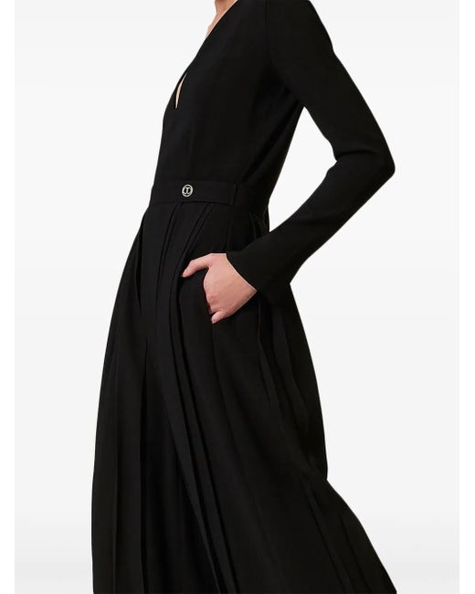 Twinset Black Pleated Jumpsuit