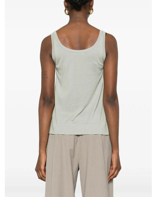 Max Mara Gray Scoop-Neck Tank Top