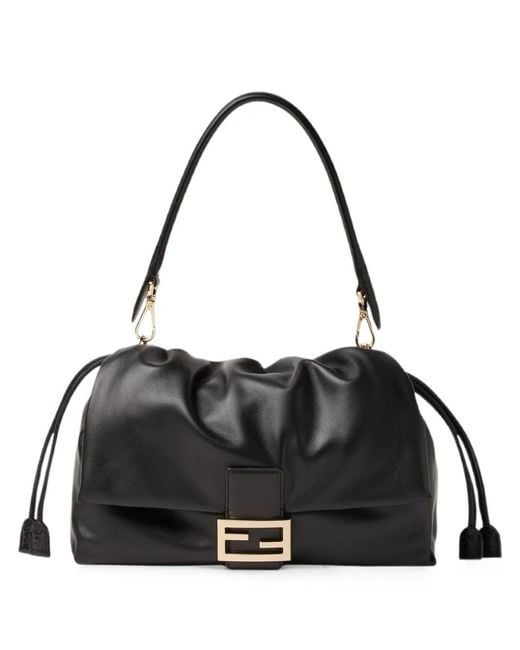 Fendi Black Baguette Leather Shoulder Bag
