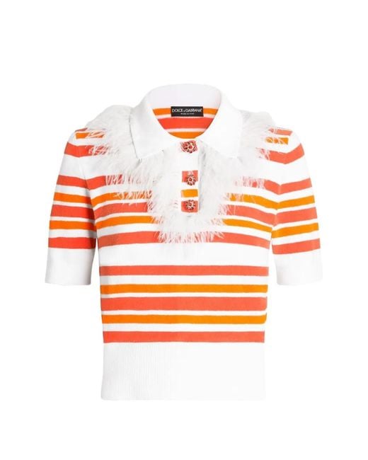 Dolce & Gabbana Orange Polo Shirt Pullover