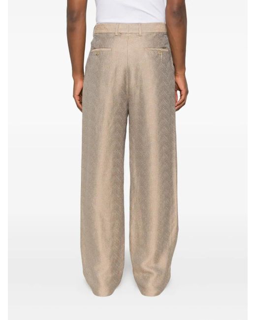 Giorgio Armani Natural Jacquard Trousers for men