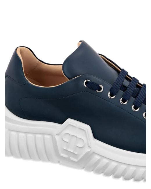 Philipp Plein Blue Supersonic Leather Sneakers