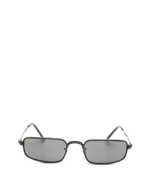 Ray-Ban White Rectangle-Frame Sunglasses