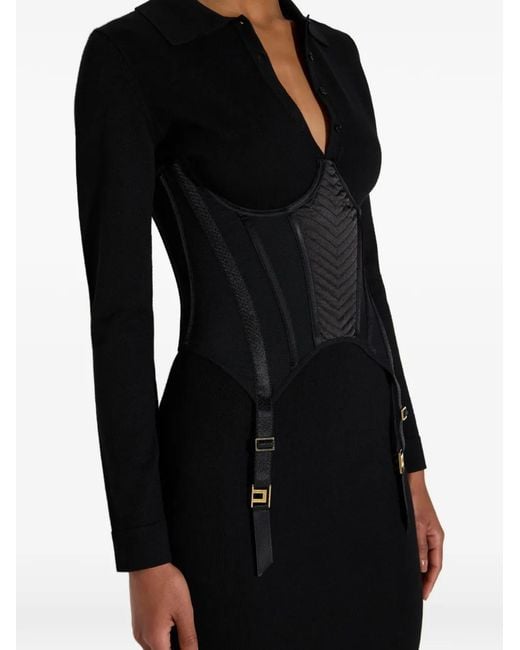 Elisabetta Franchi Blue Knit Bustier Dress