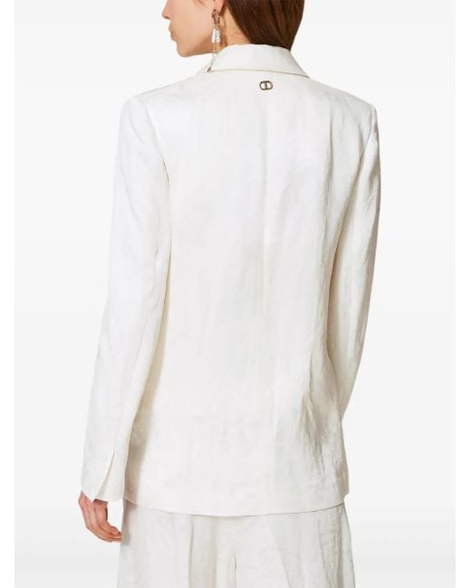 Twinset Geweven Blazer in het White