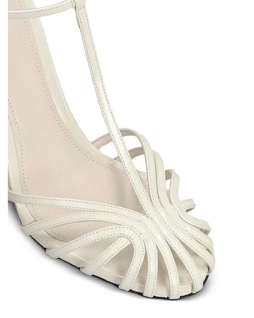 ALEVI White Sandales En Cuir Stella À Talon Aiguille