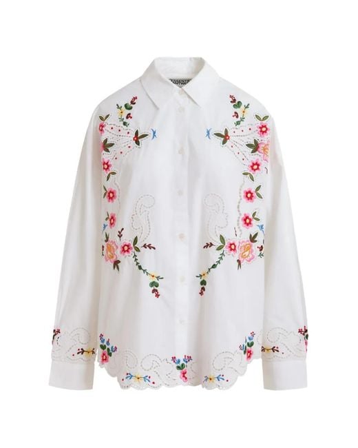 Essentiel Antwerp White Jayme Embroidered Shirt