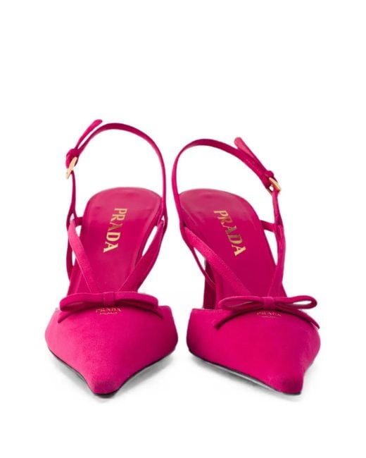 Prada Pink Suede Slingback Pumps