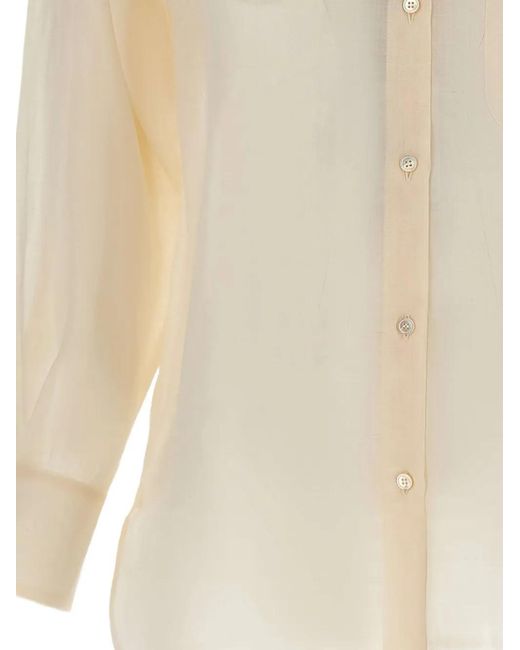 Marella White Semi-Sheer Shirt