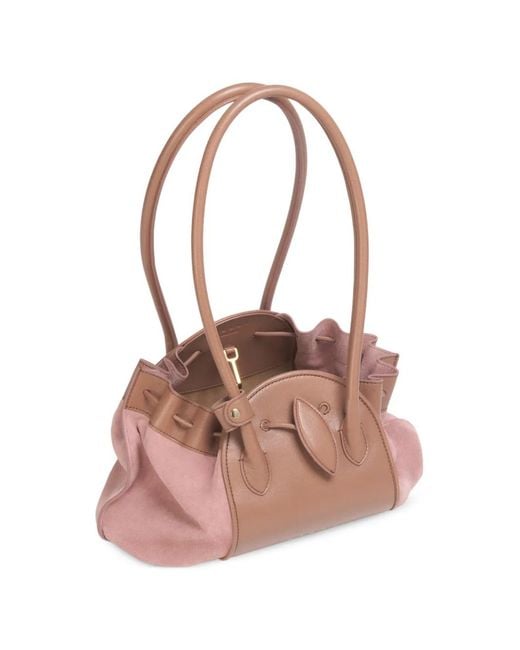 Marni Pink Leather And Suede Tulipea Shoulder Bag