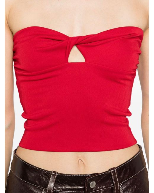 ANDAMANE Red Lucille Strapless Top