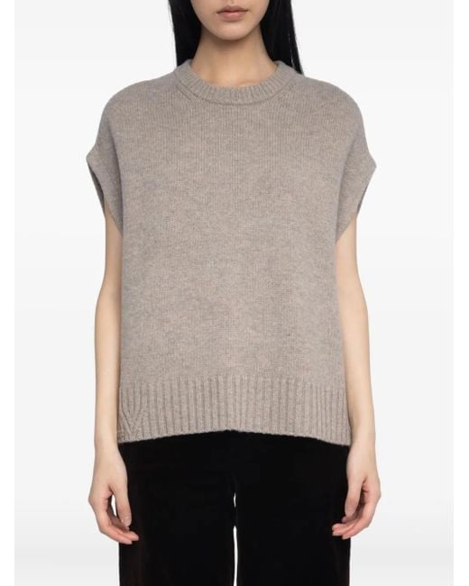 Zadig & Voltaire Gray Knitted Sleeveless Vest