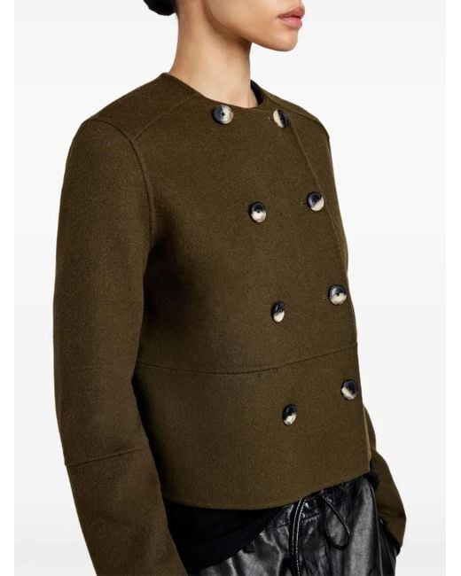Proenza Schouler Green Courtney Double-breasted Wool Jacket
