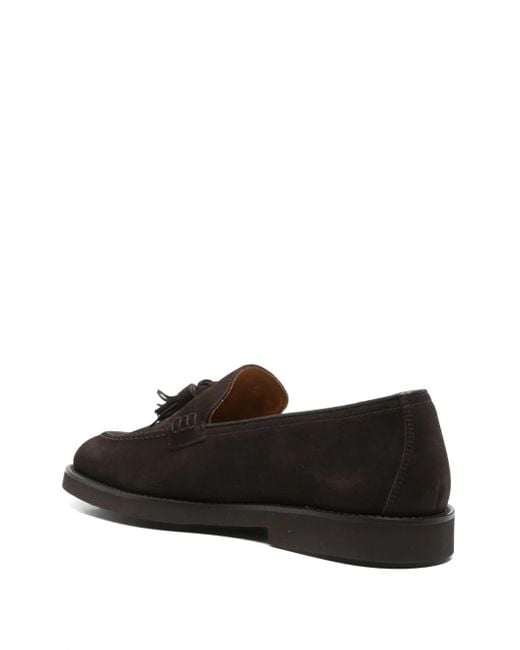 Doucal's Black Suede Loafers for men