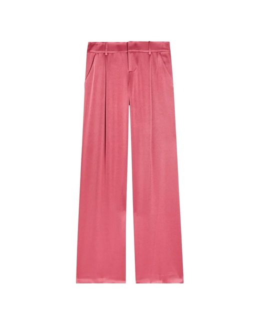 Alice + Olivia Pink Eric Pleated Tailored Trousers
