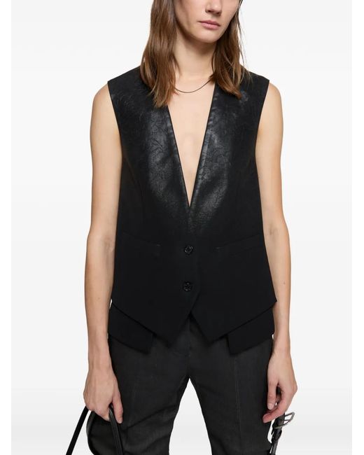 Chaleco Con Botones Acne de color Black