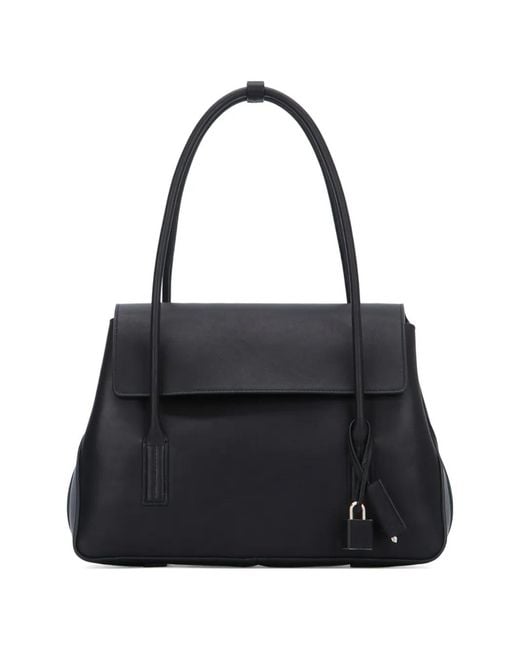 Tom Ford Black Padlock-Detail Leather Tote Bag