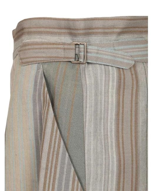 Vivienne Westwood Gray Striped Buckle Shorts for men