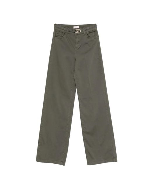 Liu Jo Gray Good Flare Belted Trousers