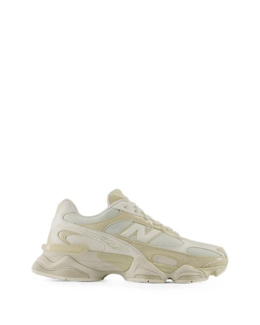 New Balance White 9060R Panelled Lace-Up Sneakers