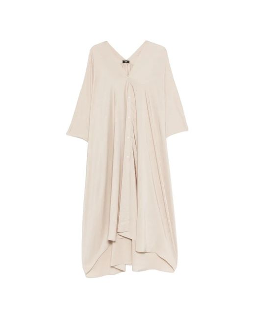 ELEH White Button V-Neck Dress
