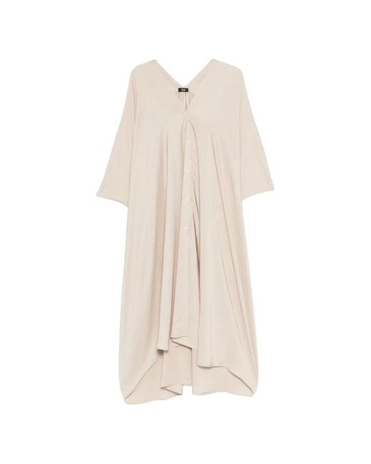 ELEH White Button V-Neck Dress