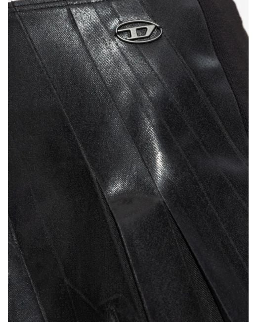 DIESEL Black Faltenrock mit Logo-Schild