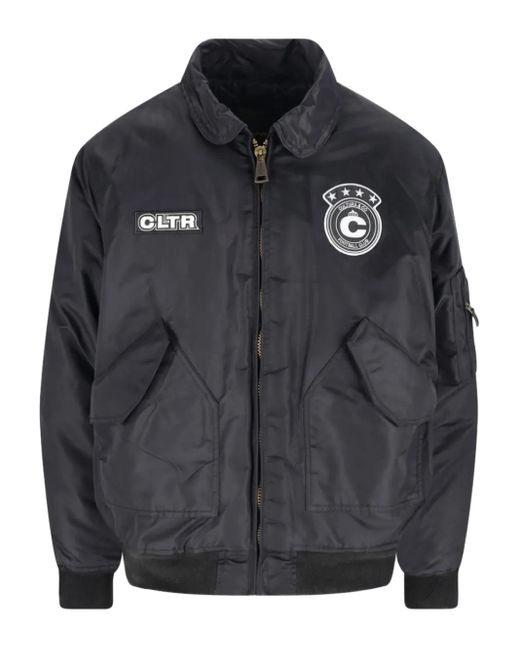 Cultura Black Zip Bomber Coat for men