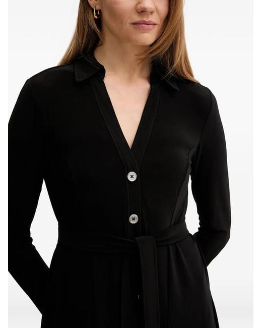 DKNY Black Buttoned Belted Mini Dress