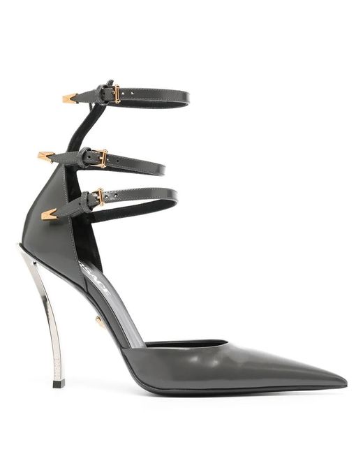 Versace Metallic 110Mm Leather Pumps