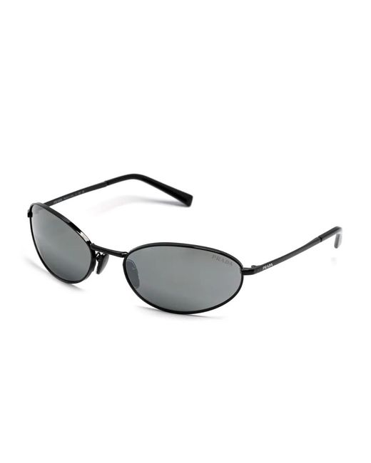 Prada Gray Oval-Frame Sunglasses