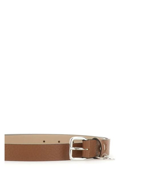 Gianni Chiarini White Ceinture En Cuir Grainé À Breloque Logo