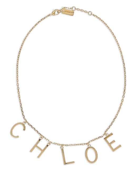 Chloé White Elegant Neckpiece With Logo Closure