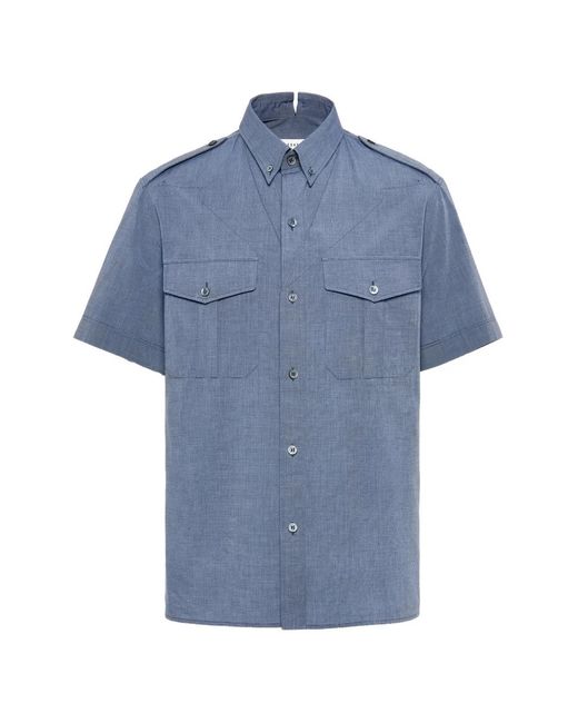 Maison Margiela Blue Foldable Short-Sleeved Shirt for men