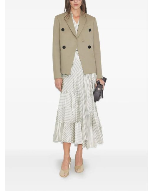 Tory Burch Natural Double-Breasted Blazer