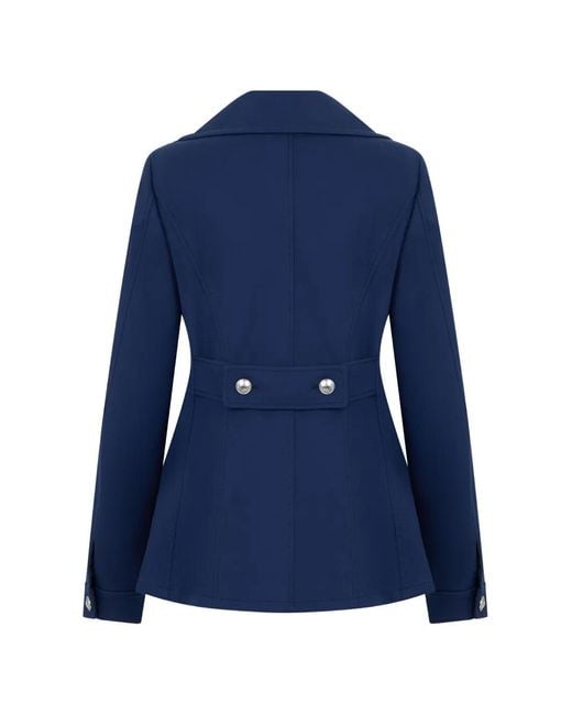 Alberta Ferretti Blue Double-Breasted Lapel-Collar Jacket