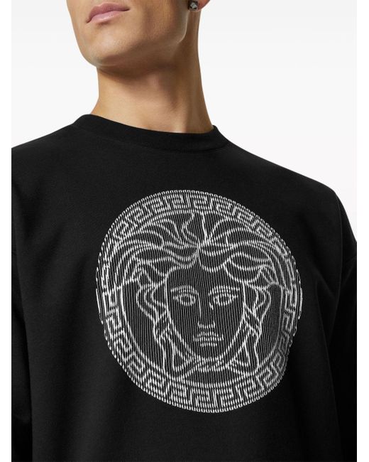 Versace Medusa Sliced embroidered sweatshirt in Black für Herren