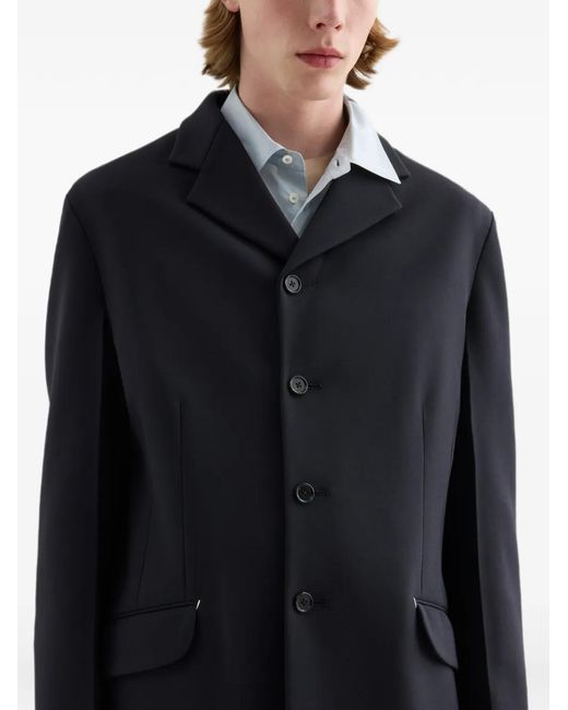 Jil Sander Blue Technical Crêpe Deconstructed Jacket for men