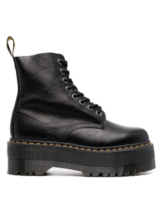 Dr. Martens Leather 1460 Pascal Max Platform Boots in Black | Lyst