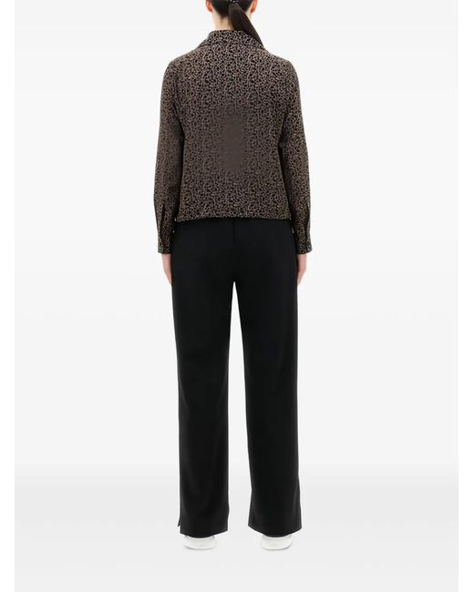 Herno Black Tie-Waist Patterned Shirt